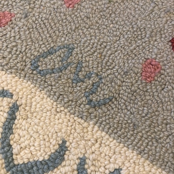 Vintage Claire Murray Floral Heart Handmade Heirloom Hand Hooked Rug - Picture 3 of 5